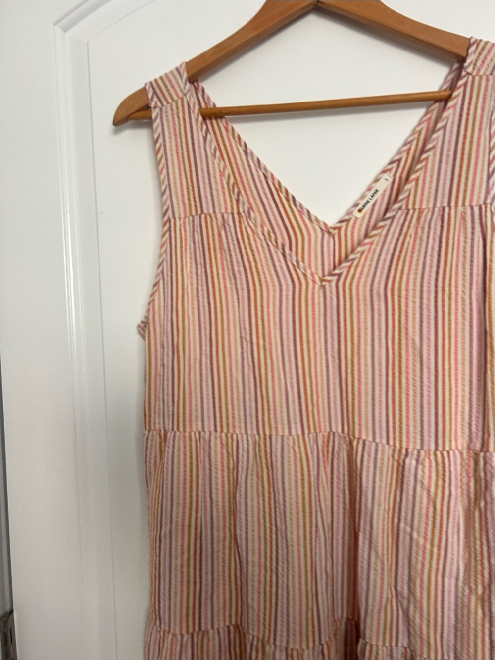 MARINE LAYER Corinne Stripe Sleeveless Maxi Dress Size L Coastal Chic Beach Boho - Picture 9 of 16